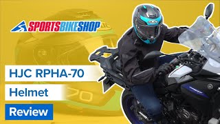 HJC RPHA70 motorcycle helmet review  Sportsbikeshop [upl. by Idnahk]