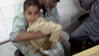 scared child from injection in DR FAISAL KHANs clinic [upl. by Eenal332]