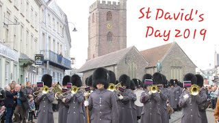 The Band of the Welsh Guards  1st Battalion Welsh Guards Presentation of Leeks 2019 [upl. by Dnalrag]