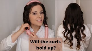 Heatless Curls Overnight Thin Hair Test Wet amp Dry [upl. by Ronnholm]