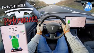 2021 TESLA Model 3 Performance  Launch Control amp 100200 kmh acceleration🏁  by Automann [upl. by Amadeus]