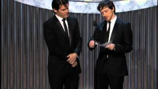 Joel Coen and Ethan Coen winning Best Adapted Screenplay [upl. by Adis]