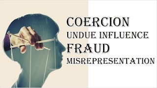 Coercion Undue Influence Fraud Misrepresentation  Indian Contract Act 1872  Law Guru [upl. by Eshman159]