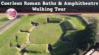 CAERLEON ROMAN BATHS amp AMPHITHEATRE WALES  Walking Tour  Pinned on Places [upl. by Imhsar]