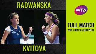 Agnieszka Radwanska vs Petra Kvitova  Full Match  2015 WTA Finals Singapore Final [upl. by Eenafit]