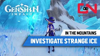 How to Investigate the Strange Ice Genshin Impact  In The Mountains Quest Guide Part 1 [upl. by Naashar]