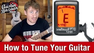 Tuning Guitar  How to Tune Guitar with a Digital Tuner [upl. by Fruin]