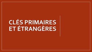 SQL  DDL  Clés primaires et étrangères [upl. by Suzann847]