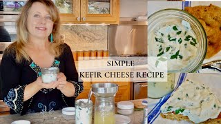 SIMPLE KEFIR CHEESE RECIPE  HOW TO MAKE KEFIR WITH GRAINS DEMONSTRATION [upl. by Allesiram352]