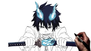 How To Draw Rin Okumura  Step By Step  Blue Exorcist [upl. by Xenia]