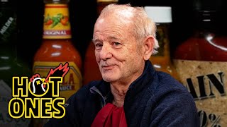 Bill Murray Doesn’t Flinch While Eating Spicy Wings  Hot Ones [upl. by Abigael]