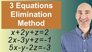 Solving Systems of 3 Equations Elimination [upl. by Olshausen]