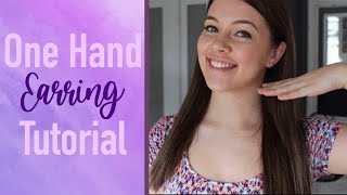 HOW TO PUT EARRINGS IN  One Hand Tutorial [upl. by Gnirps]