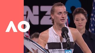 Petra Kvitovas emotional speech F  Australian Open 2019 [upl. by Yelsnia]