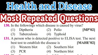 human health and disease mcq for neet  biology most repeated questions 17 [upl. by Fletcher]