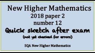 2018 SQA Higher Mathematics paper 2 No 12 [upl. by Krissy]