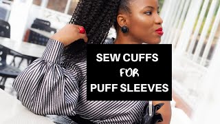 HOW TO SEW CUFFS  HOW TO SEW CUFFS TO PUFF SLEEVES [upl. by Dahs117]