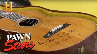 Pawn Stars Guitar Autographed by The Beatles  History [upl. by Epul58]