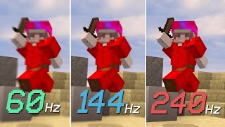 60Hz vs 144Hz vs 240Hz  Refresh Rate Comparison  Hypixel Bedwars [upl. by Risay]