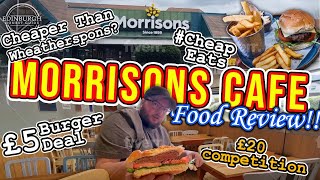 Morrisons cafe great value food review cheap £5 burger deal  Cheap eats [upl. by Eltsyek127]