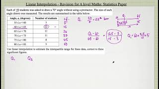 Linear Interpolation Recap  Edexcel Maths A Level Statistics [upl. by Dorine]