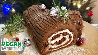 Vegan Yule Log 🎄  Bûche de Noël  The Vegan Test Kitchen [upl. by Aihcats]