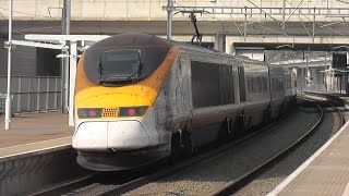 High Speed Trains at Ebbsfleet International 160914 [upl. by Cindie]