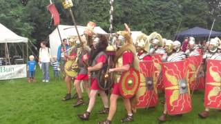 Roman Reenactment at the Amphitheatre in Caerleon Marching In [upl. by Charissa]