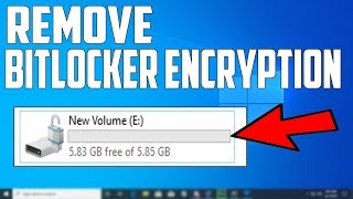 How To Remove BITLOCKER ENCRYPTION In Windows 10 [upl. by Gschu]