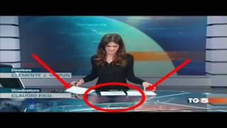 Italian TV presenter Costanza Calabrese accidentally flashes audience 5 [upl. by Bent]