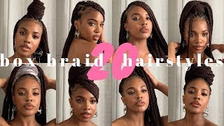 20 Ways To Style Box Braids 💗  Kashia Jabre [upl. by Philbo]