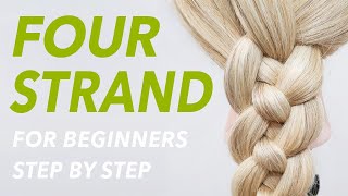 How To 4 Strand Braid Step by Step For Beginners  EverydayHairInspiration [upl. by Tedder]