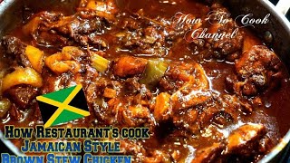 How Restaurant Make Jamaican Style Brown Stew Chicken [upl. by Elyak410]