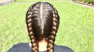 2 Dutch Braids from start to finish [upl. by Tenenbaum]