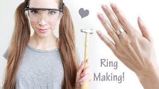 HOW TO MAKE A HAMMERED STERLING SILVER RING [upl. by Oremo162]