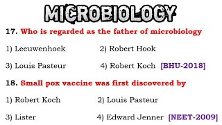 microbiology mcq question answers  father of microbiology [upl. by Miculek]