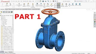 Solidworks tutorial  Design of Gate valve in Solidworks Part 1 [upl. by Dragone]